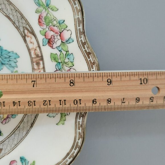 Antique Coalport Indian Tree LUNCHEON Plate, Multicolor Scalloped, c.1891-1920 - Picture 10 of 10